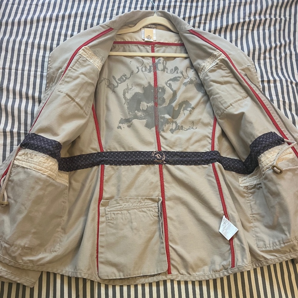 Vintage DIESEL Blue Panthers Japan Fighters Squadron 36060 Biker Jacket Size L
